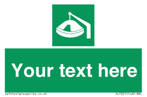 Custom sign Safe condition Davit-launched liferaft